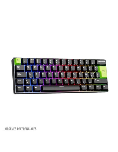 TECLADO GAMER ROYAL KLUDGE RK C61 BLACK GREEN|...