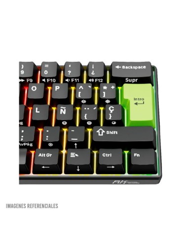 TECLADO GAMER ROYAL KLUDGE RK C61 BLACK GREEN|...