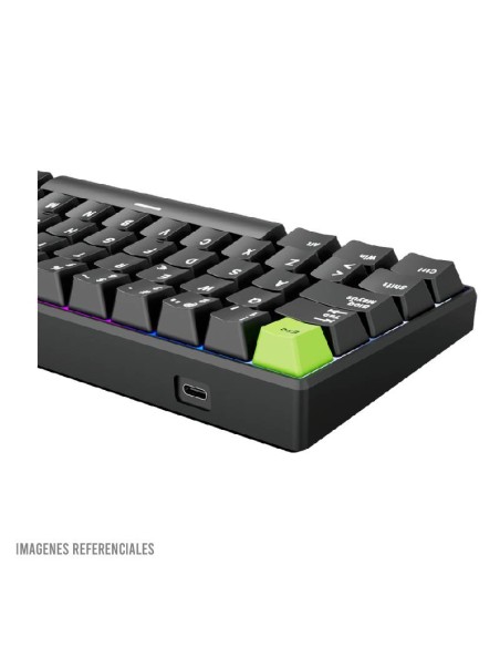 TECLADO GAMER ROYAL KLUDGE RK C61 BLACK GREEN| MINT SWITCH| CABLEADO| LED-RGB