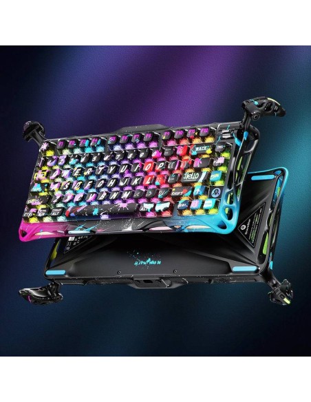 TECLADO GAMER GRAVASTAR MERCURY V75 PRO HE NEON GRAFFITI (GSV75PRO-CG-BLK) MECANICO| SWITCH GATERON MAGNETIC JADE| LED-RGB
