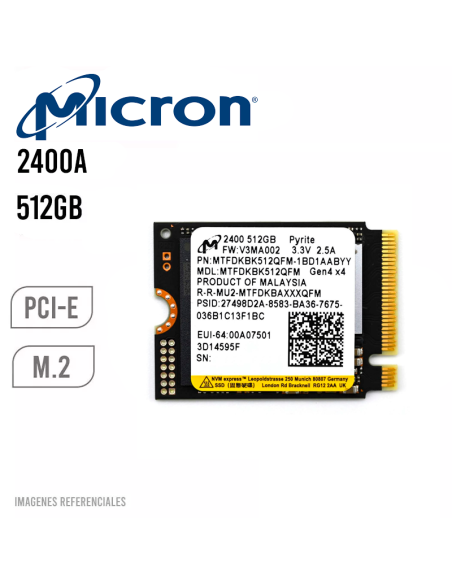 DISCO SOLIDO SSD 512GB PCIE | NVME | GEN4 | OEM - 2230