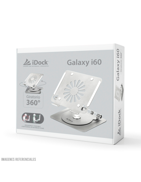 STAND PARA LAPTOP IDOCK GALAXY I60 (N49-360) ERGONOMICO 360°| ALUMINIO