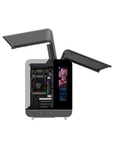 CASE GAMER ESGAMING AIRCRAFT 007 S/ FUENTE VIDRIO TEMPLADO PANTALLA LCD 3XLED-RGB