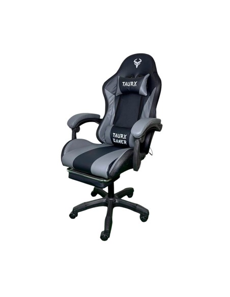 SILLA GAMER TAURX YT-1209 RGB NEGRO/PLOMO | LED-RGB
