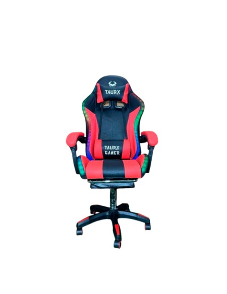 SILLA GAMER TAURX YT-1209 RGB NEGRO/ROJO | LED-RGB