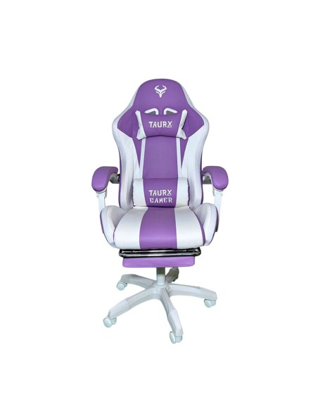 SILLA GAMER TAURX YT-1209 RGB BLANCO/LILA | LED-RGB