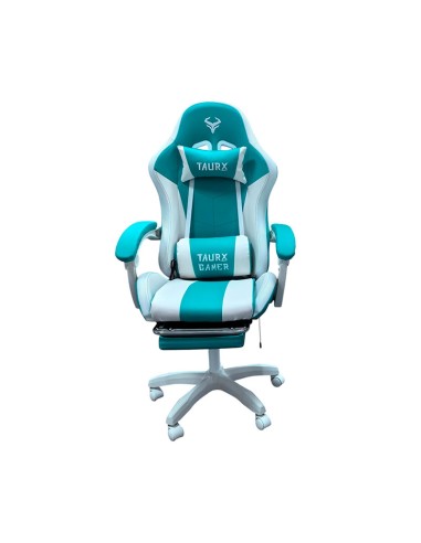 SILLA GAMER TAURX YT-1209 RGB BLANCO/TURQUESA |...