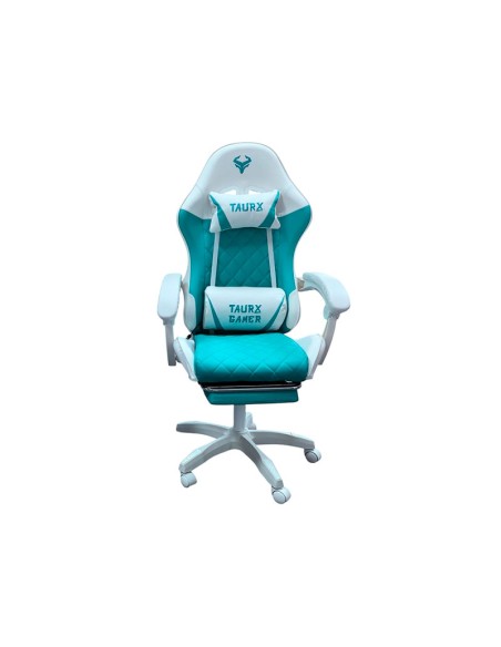 SILLA GAMER TAURX YT SERIES BLANCO/TURQUESA