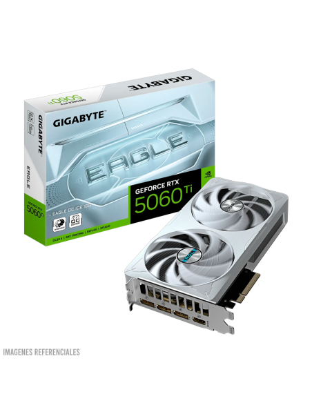TARJETA DE VIDEO GIGABYTE RTX 5060 TI EAGLE OC ICE 16G GDDR7 (GV-N506TEAGLEOC ICE-16GD) 128 BIT