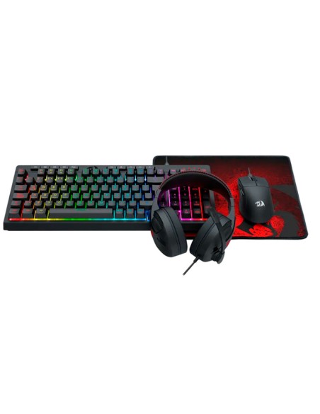 KIT REDRAGON 4 EN 1 ( S147-SP ) TECLADO K515 + MOUSE M724 + AURICULAR H211 + PAD MOUSE P016