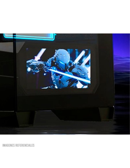 CASE GAMER THUNDEROBOT BLACKWARRIOR ( GQX25ABS ) | VIDRIO TEMPLADO MAGNETICO| PANTALLA LCD + 4 COOLER