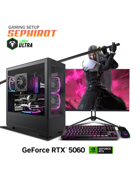 COMPUTADORA GAMER SEPHIROT ULTRA 7-265 16GB 1TB SSD GEFORCE RTX 5060 + 27 FHD 144HZ + KIT RAPTOR