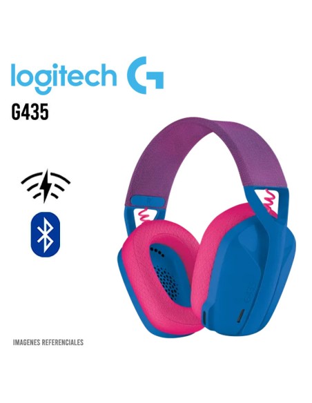AUDIFONO GAMER LOGITECH G435 LIGHTSPEED ( 981-001061 ) WIRELESS - BT | BLUE/LILA