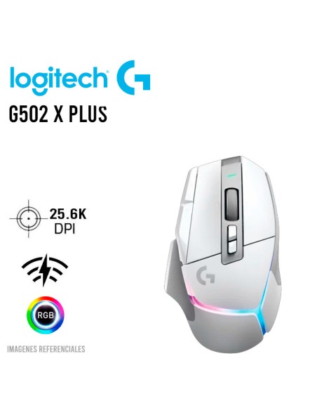 MOUSE LOGITECH G502 X PLUS ( 910-006170 ) WHITE | LIGHTSPEED | HERO 25K | LED-RGB