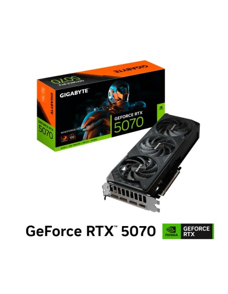 TARJETA DE VIDEO GIGABYTE RTX 5070 WINDFORCE OC SFF 12GB GDDR7 (GV-N5070WF3OC-12GD) 192 BIT