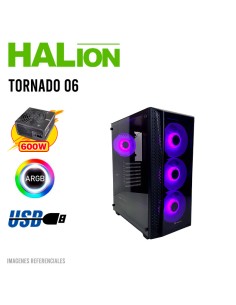 CASE GAMER HALION TORNADO 06 VIDRIO TEMPLADO| 600W| 3...