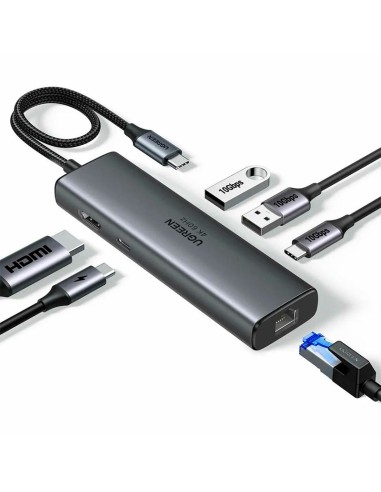 HUB USB-C UGREEN CM512 6 EN 1| 1X HDMI 2X USB-C...