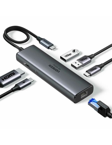 HUB USB-C UGREEN CM512 6 EN 1| 1X HDMI 1X USB-C 2X USB-A 1X RJ45 (4500)