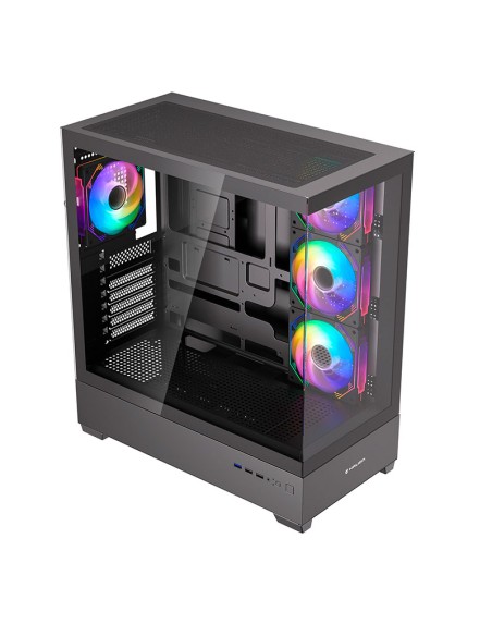 CASE GAMER HALION ZEUS M04 VIDRIO TEMPLADO| S/FUENTE| 4 LED-ARGB