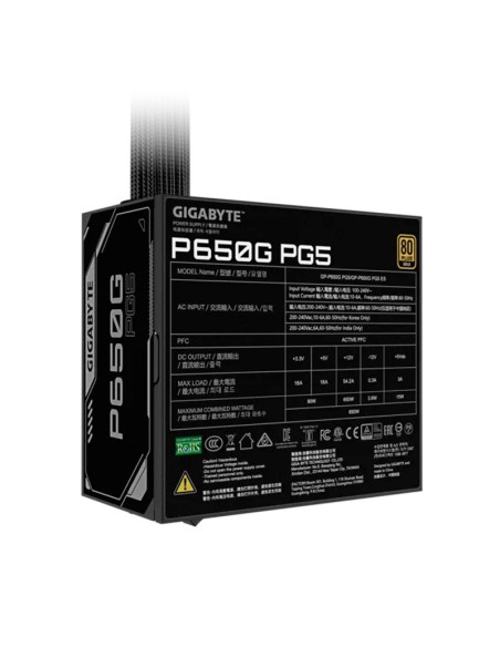 FUENTE DE PODER GIGABYTE 650W ( GP-P650G PG5 ) 80PLUS GOLD | PCI-E GEN 5.1