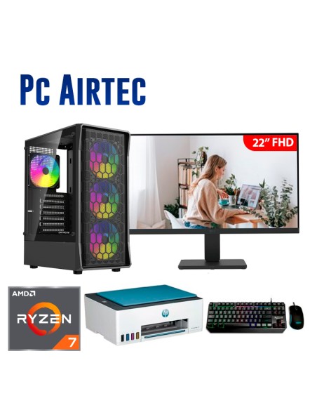COMPUTADORA AIRTEC RYZEN 7-5700G 16GB 512GB SSD +22 FHD+ KIT  RAPTOR B + IMPRESORA SMART TANK 585