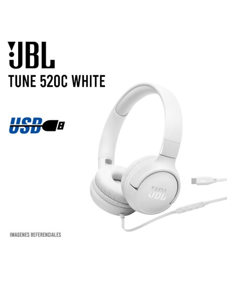 AUDIFONO JBL TUNE 520 C | USB-C | WHITE