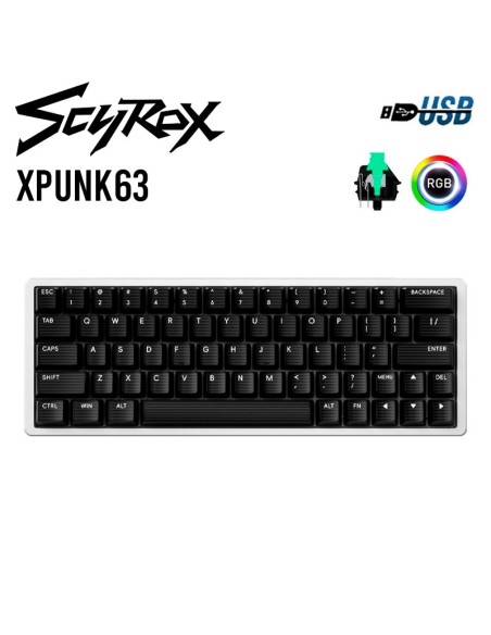 TECLADO MAGNETICO SCYROX XPUNK63 ( XPUNK63 ) SWITCH GATERON JADE MAGNETICO | 8K POLLING RATE | BLANCO