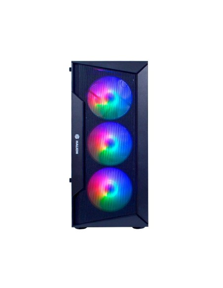 CASE GAMER HALION MARTE CR28 PANEL VIDRIO TEMPLADO | MALLA | 500W | 4 FAN LED