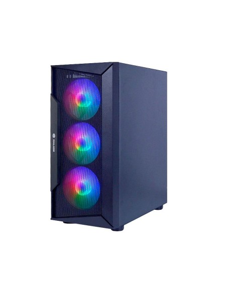 CASE GAMER HALION MARTE CR28 PANEL VIDRIO TEMPLADO | MALLA | 500W | 4 FAN LED
