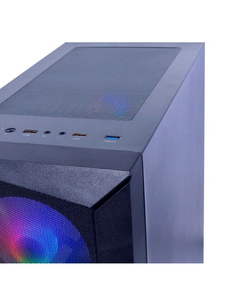 CASE GAMER HALION MARTE CR28 PANEL VIDRIO TEMPLADO | MALLA | 500W | 4 FAN LED