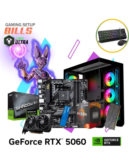 SETUP GAMER BILLS RYZEN 5 5500X3D 16GB 500GB SSD GEFORCE RTX 5060 8GB + KIT RAPTOR