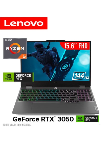 LAPTOP GAMER LENOVO LOQ 15ARP9 R5-7235HS 8GB 512GB SSD RTX 3050 6GB 15.6" FHD FREEDOS (83JC00MJLM)
