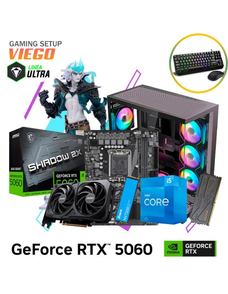 SETUP GAMER VIEGO I5-12400F 16GB 500GB SSD GEFORCE RTX 5060 8GB + KIT RAPTOR