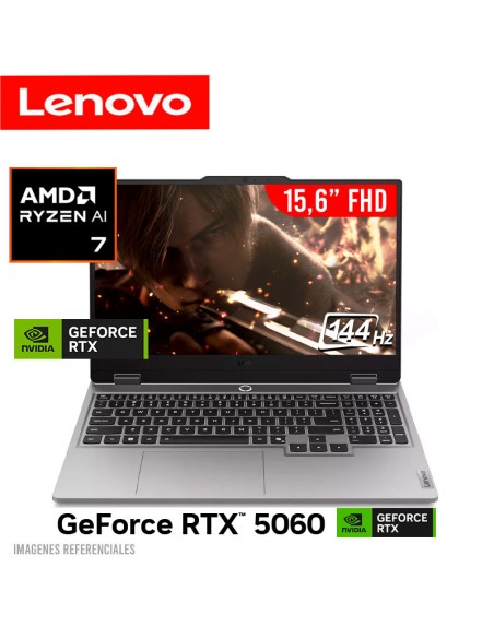 LAPTOP GAMER LENOVO LOQ 15AHP10 RYZEN 7-250 16GB 512GB GEFORCE RTX 5060 8GB 15.6 FHD 144HZ WINDOWS 11 (83JG007PUS)