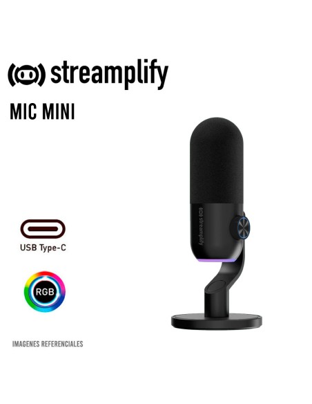 MICROFONO STREAMPLIFY MIC MINI (MIC-MINI-48-RGB-ST-BK) LED-RGB