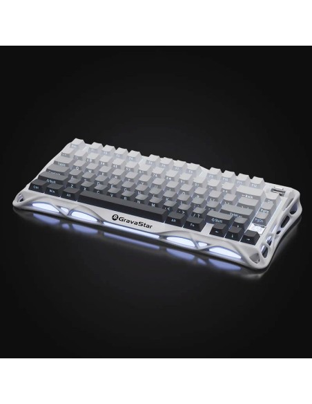 TECLADO GAMER GRAVASTAR MERCURY K1 (GSK1-GWHT) WIRELESS- BT| LED-RGB