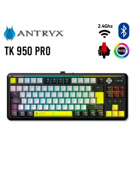 TECLADO GAMER ANTRYX TK 950 PRO (ATK-950PKGRE-SP) WIRELESS| SWITCH RED| LED-RGB