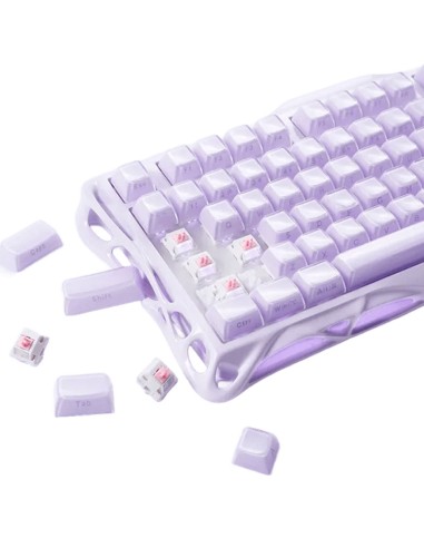 TECLADO GAMER GRAVASTAR V75 HE LAVENDER PURPLE...