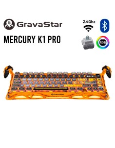 TECLADO GAMER GRAVASTAR MERCURY K1 PRO BATTLE WORN YELOW...