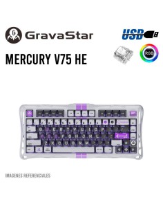 TECLADO GAMER GRAVASTAR MERCURY V75 HE (GSV75-GWT)...