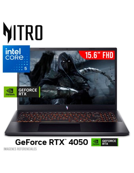 LAPTOP GAMER ACER NITRO V ANV15-52-58P7 I5-210H 16GB 512GB SSD GEFORCE RTX 4050 6GB 15.6 FHD 165HZ WINDOWS 11 (NH.U0NAA.008)