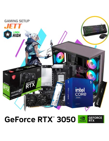 SETUP GAMER JETT ULTRA 5-225 16GB 1TB SSD GEFORCE RTX 3050 6GB + KIT RAPTOR