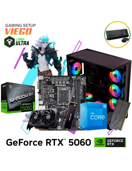 SETUP GAMER VIEGO I5-12400F 16GB 512GB SSD GEFORCE RTX 5060 8GB + KIT RAPTOR