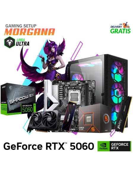 SETUP GAMER MORGANA RYZEN 5 8400F 16GB 512GB SSD GEFORCE RTX 5060 8GB + KIT RAPTOR