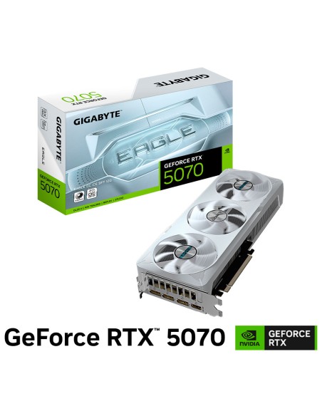 TARJETA DE VIDEO GIGABYTE RTX 5070 12GB GDDR7 EAGLE OC ICE SFF GDDR7 (GV-N5070EAGLEOC ICE-12GD) 192 BIT