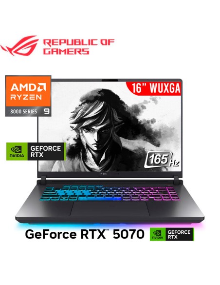 LAPTOP GAMER ASUS ROG STRIX G16 G614PP-WH94 RYZEN 9-8940HX 16GB 1TB SSD GEFORCE RTX 5070 8GB 16 WUXGA 165HZ WINDOWS 11