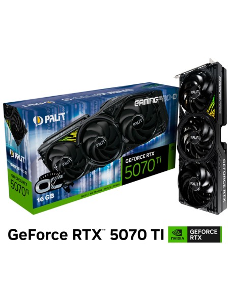 TARJETA DE VIDEO PALIT GEFORECE RTX 5070 TI 16GB GAMING PRO-S OC (NE7507TS19T2-GB2031U) GDDR7 |256 BIT