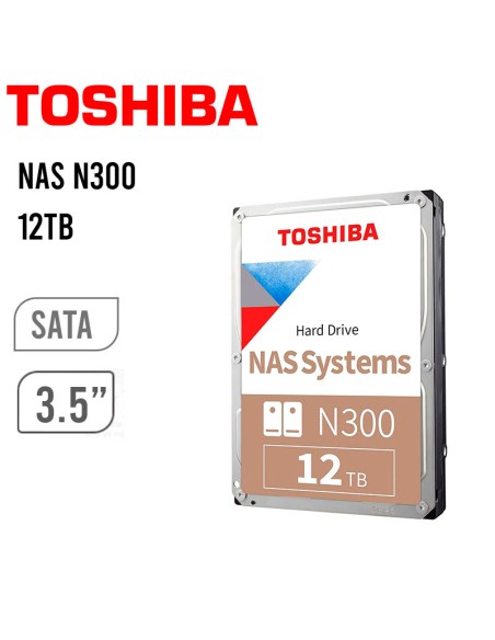 DISCO DURO TOSHIBA NAS N300 12TB SATA (HDWG51CXZSTA) 7200RPM|512MB CACHE