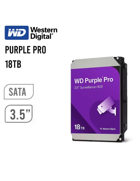 DISCO DURO WESTERN DIGITAL PURPLE PRO 18TB SATA (WD181PURP) 7200RPM|512MB CACHE