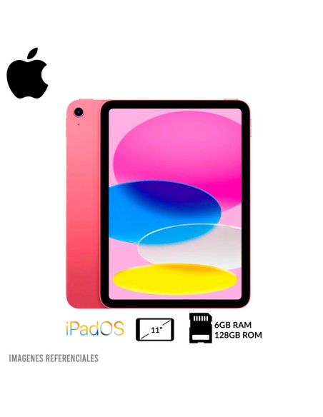 IPAD APPLE 11TH GEN CHIP A16 6GB 128GB 11" IPS IOS (MD4E4LL/A)12MP BT|WIFI|PINK